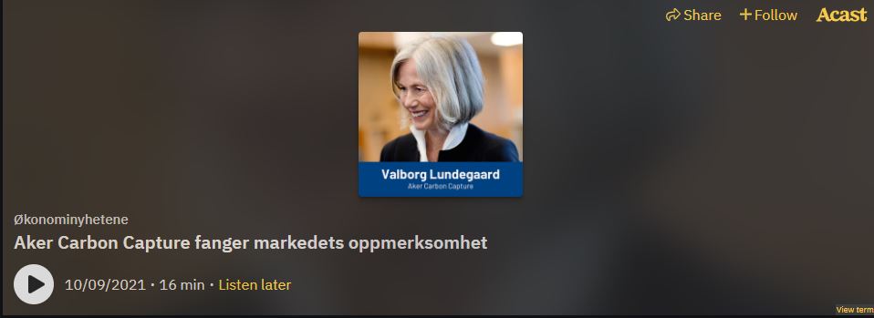Aker Carbon Capture ASA für die Klimaziele 1273511
