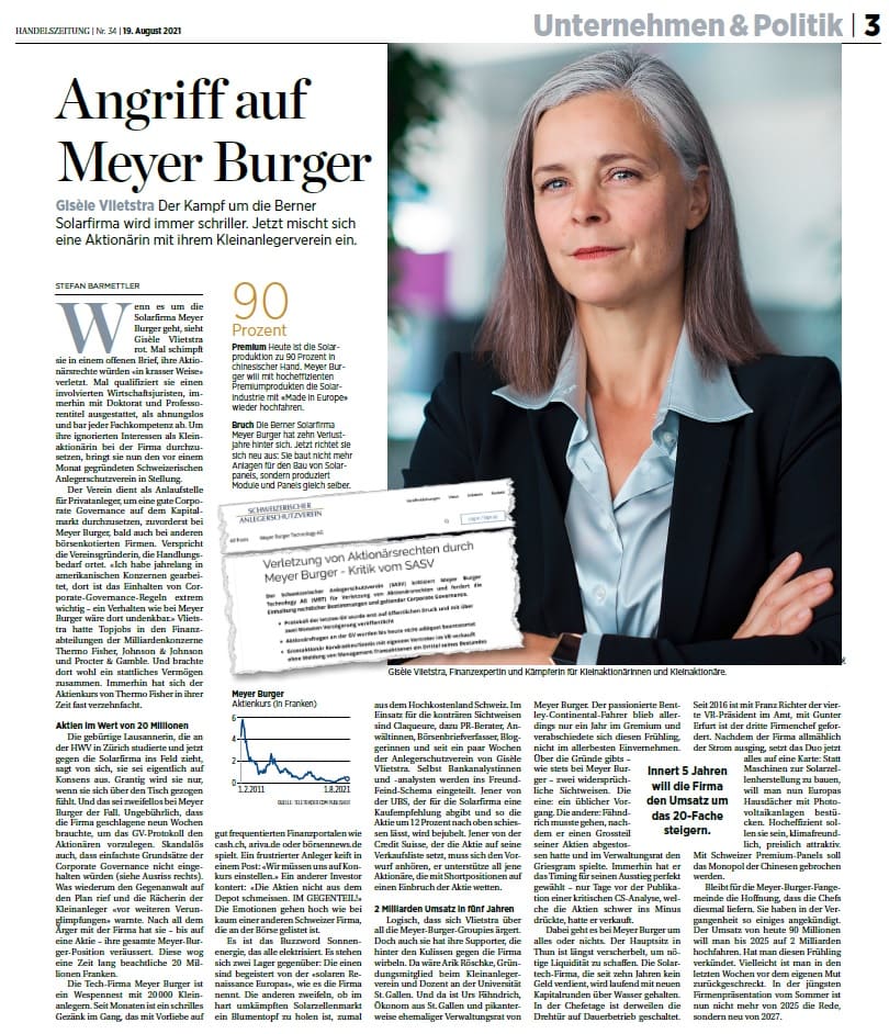 Meyer Burger Technology AG nach Fusion mit 3S 1269870