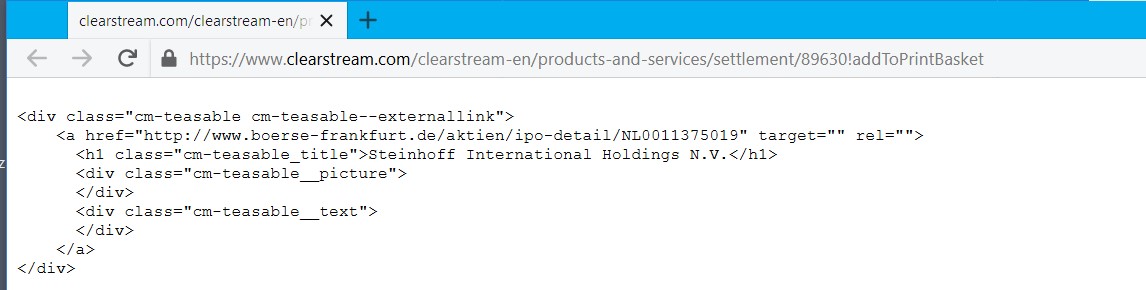 Steinhoff International Holdings N.V. 1199848