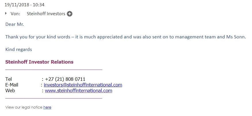 Steinhoff International Holdings N.V. 1083607