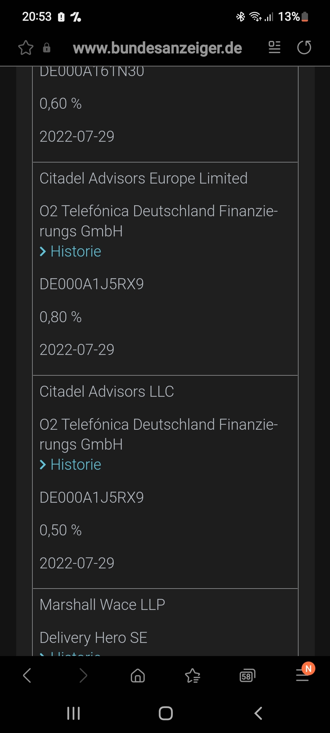 Telefonica Deutschland ..............(WKN: A1J5RX) 1327142