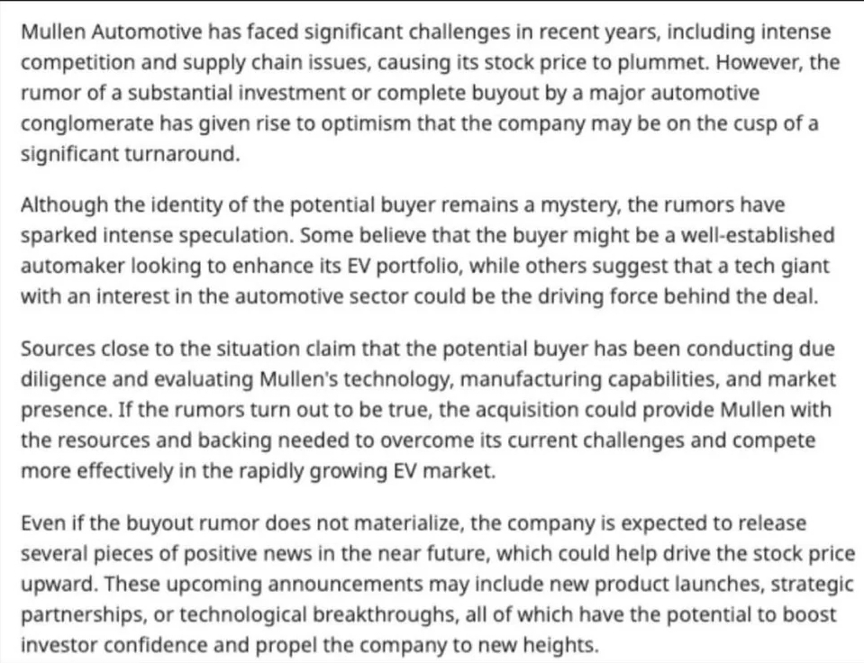 Mullen Automotive Inc. 1364862