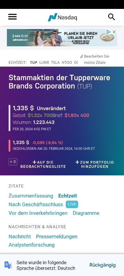 Tupperware (TUP) Aktie - 4er KGV günstig genug? 1415340