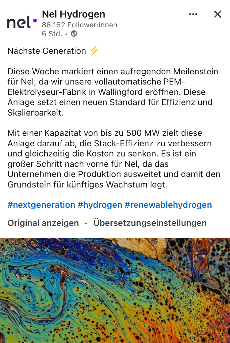 NEL, der Wasserstoffplayer aus Norwegen 1453645