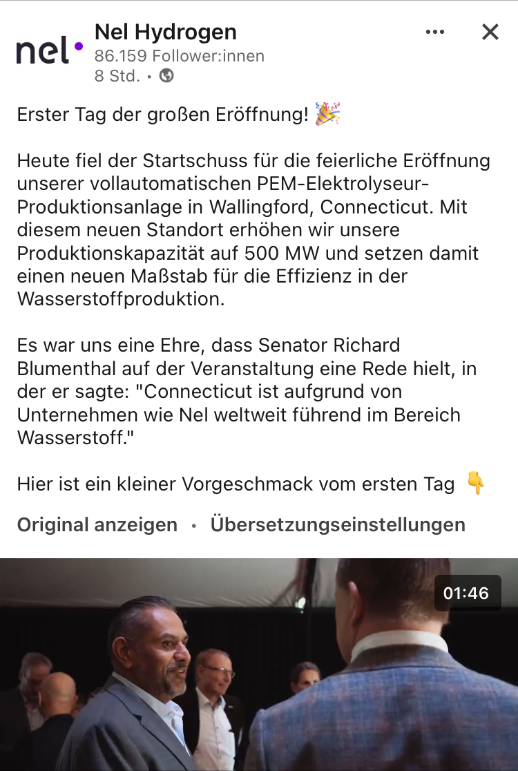 NEL, der Wasserstoffplayer aus Norwegen 1453687