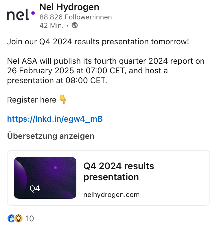 NEL, der Wasserstoffplayer aus Norwegen 1472171