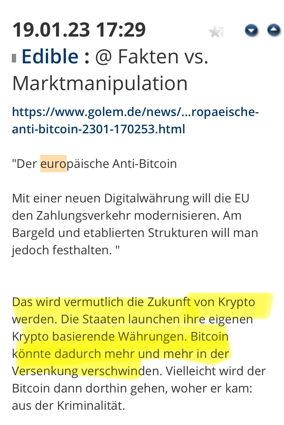 Bitcoin - mehr als eine Spekulationsblase? 1485339