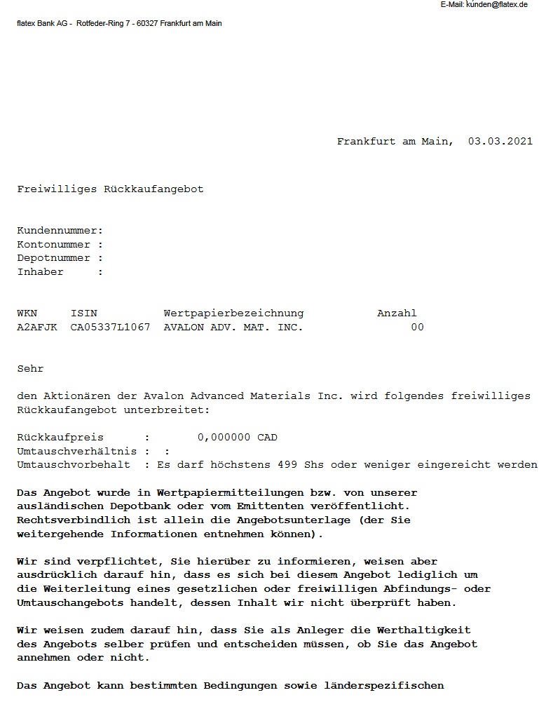 Avalon ... noch ohne chinesische Beteiligung 1238143