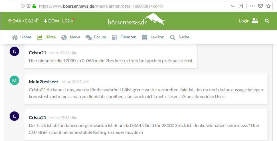 Neuausricht lt. Vorstand : Blockchain / Clockchain 1155686