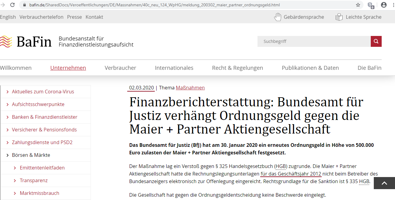 Maier und Partner AG WKN A1MMCY die 1000% Rallye? 1170191