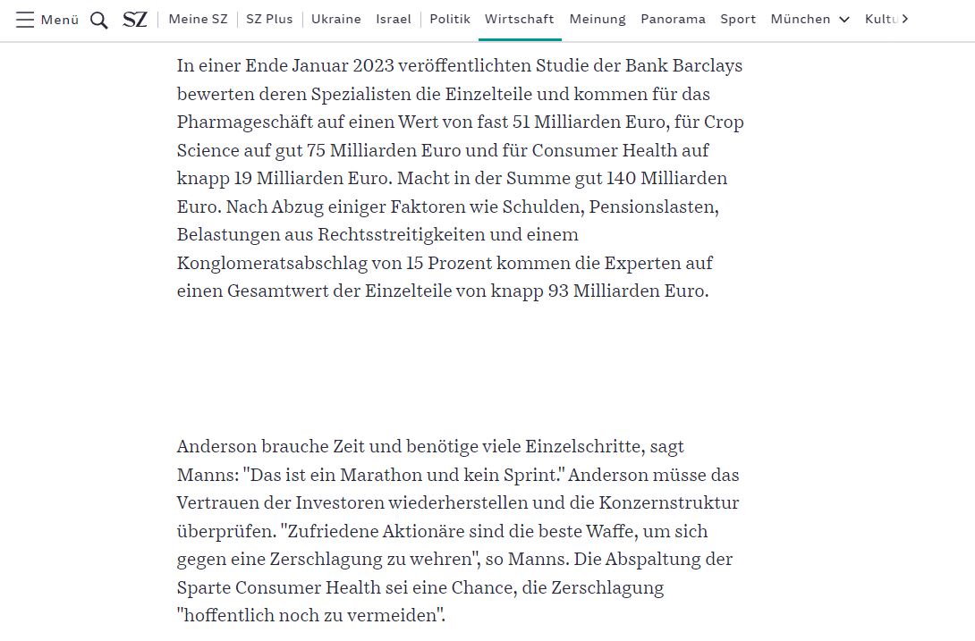 Momentanes Tief von Bayer ist absurd 1412716