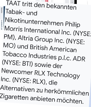 TAAT - Revolution am Tabakmarkt oder heiße Luft? 1240729