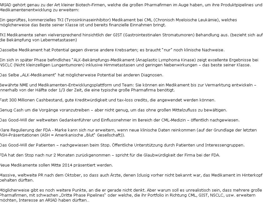 Ariad Pharma on the Top 688085