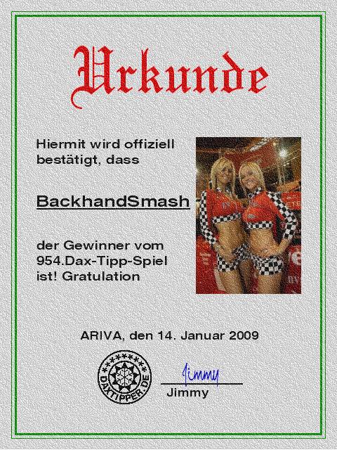 955.DAX Tipp-Spiel, Do, 15.01.09, 17.45 Uhr 210419