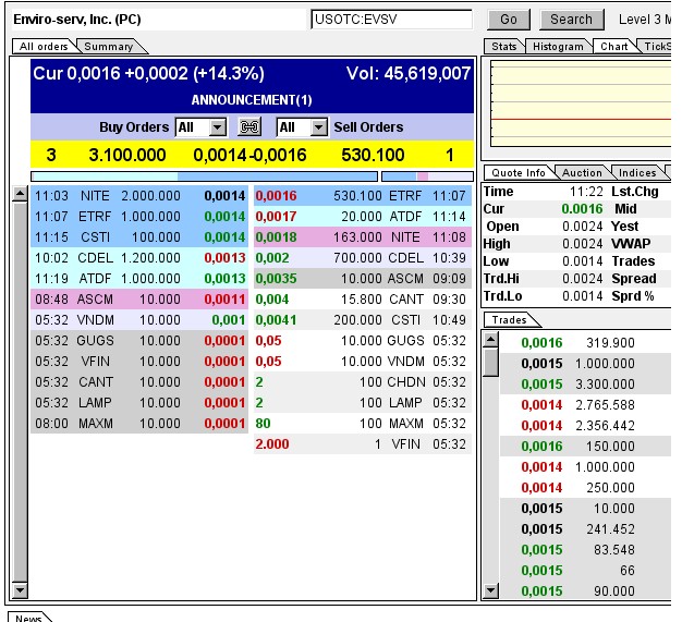 EVSV mit 1000% steigenden revenue NEWS vorbörslich 713264