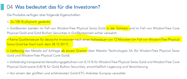 DE000A1DCTL3 - ETC auf Physical Swiss Gold 1268113