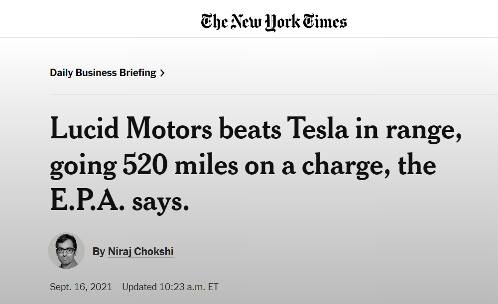 SPAC abgeschlossen - Börsendebüt für Lucid Motors 1274429