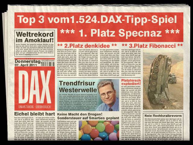1.525.DAX Tipp-Spiel, Freitag, 08.04.11 394120