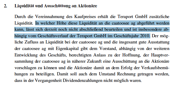 Caatoosee - der letzte Cashwert vor Übernahme? 292373