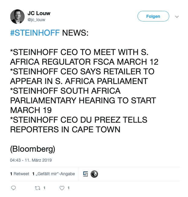 Steinhoff International Holdings N.V. 1101272