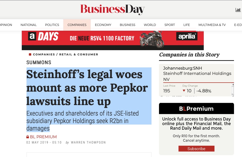 Steinhoff International Holdings N.V. 1110029