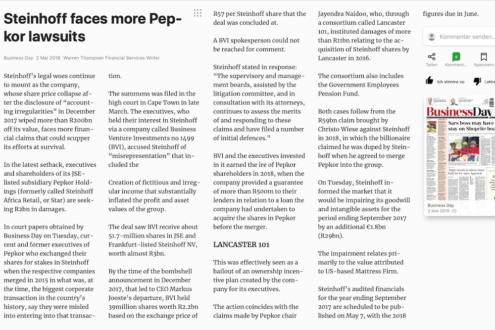 Steinhoff International Holdings N.V. 1110037