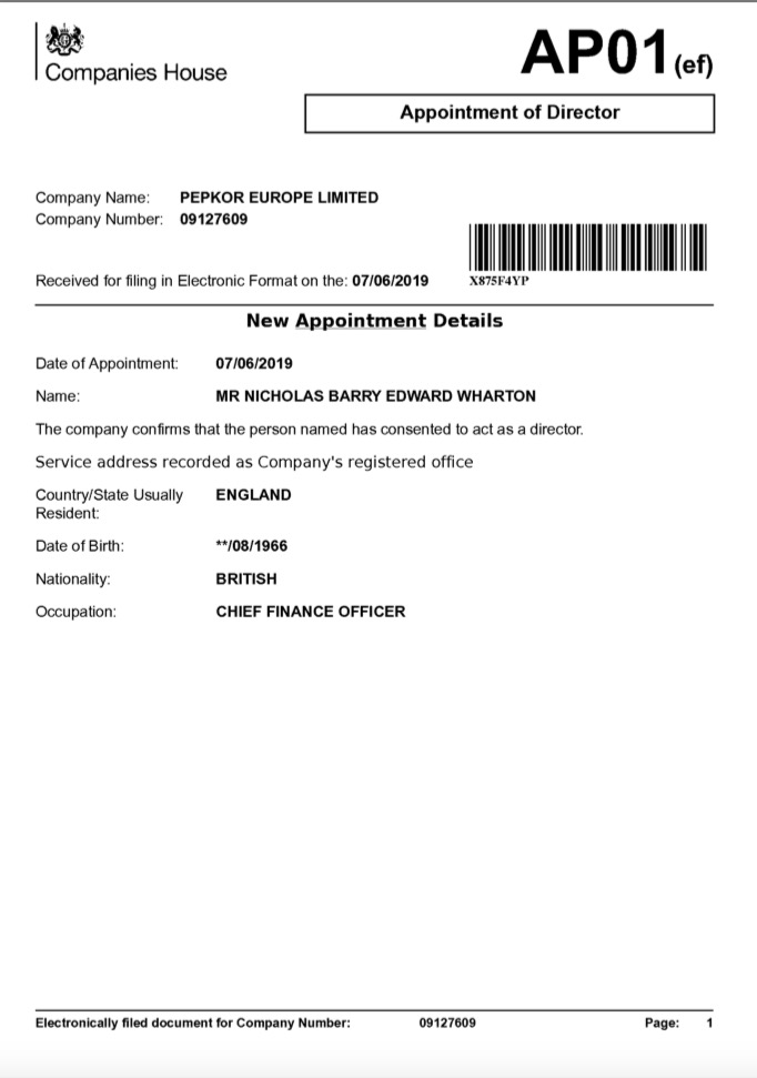 Steinhoff International Holdings N.V. 1116980