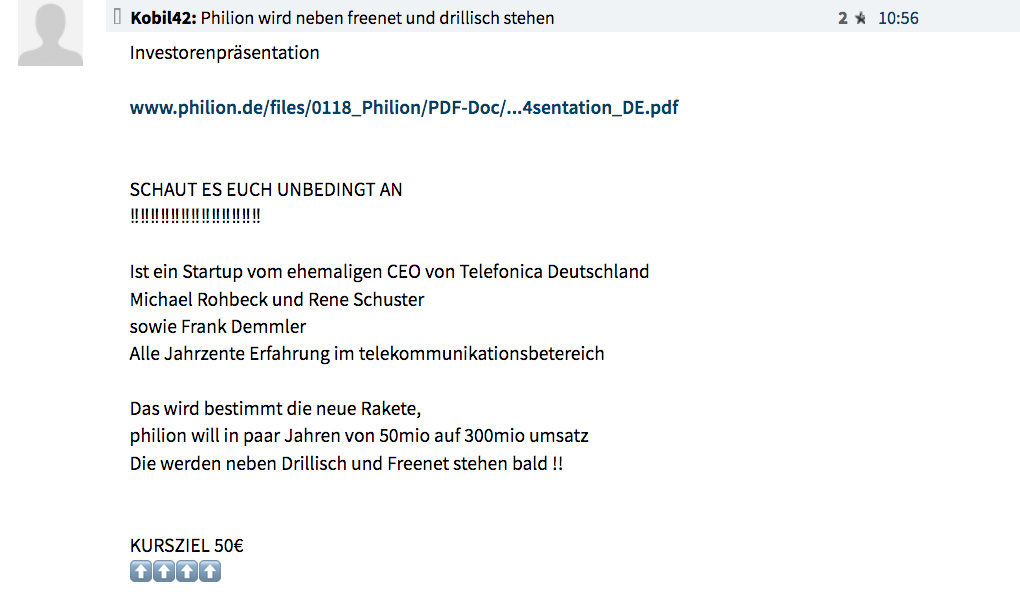 Philion die unbekannte Tenbagger ? 1208897