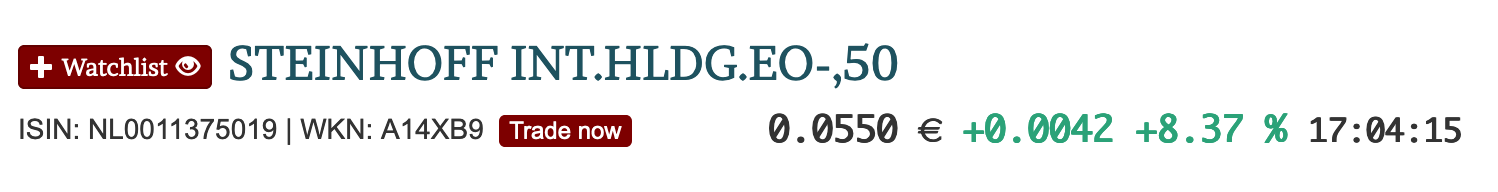 Steinhoff International Holdings N.V. 1206066