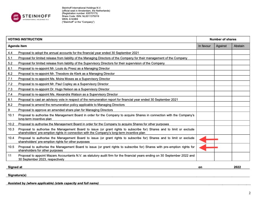 Steinhoff Topco B.V. - CVR - die goldene Zukunft? 1394947