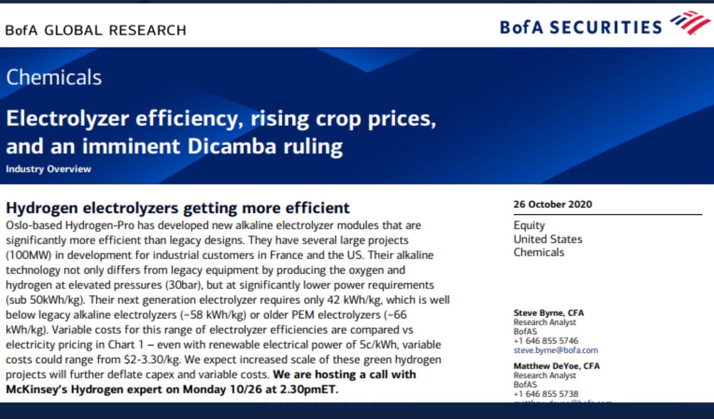 HydrogenPro der Player für Clean Energy, Norwegen 1218261