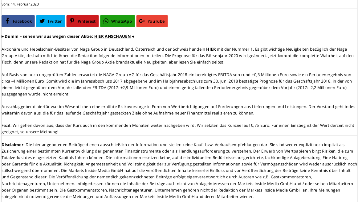 IPO:The Naga Group AG 1160139