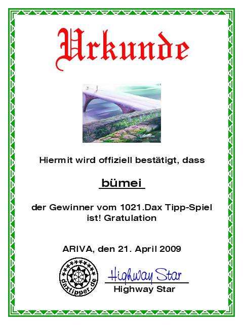 1022.DAX-Tipp-Spiel, Mittwoch 22.04.09 228593