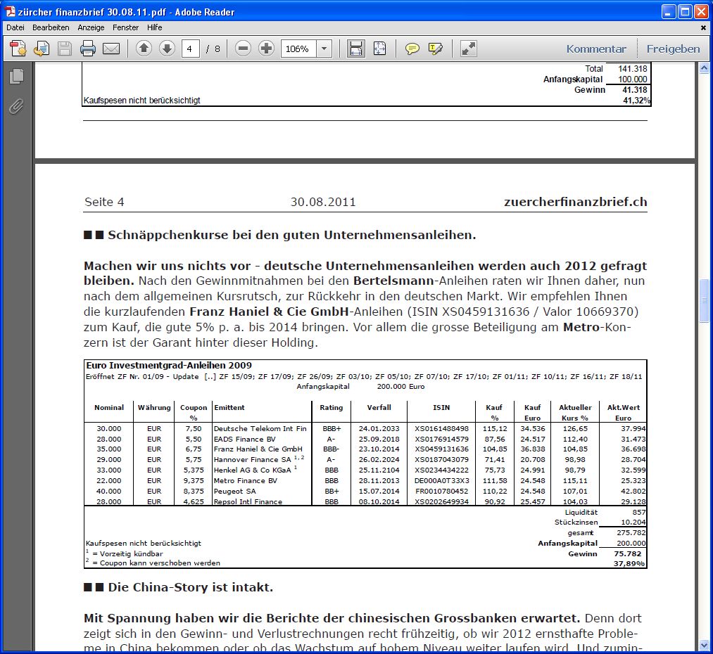 Hochprozentiges: der Anleihen-Thread 434539