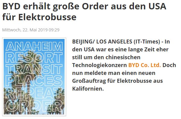 Auto- und Batterien-Herstellers BYD 1114180