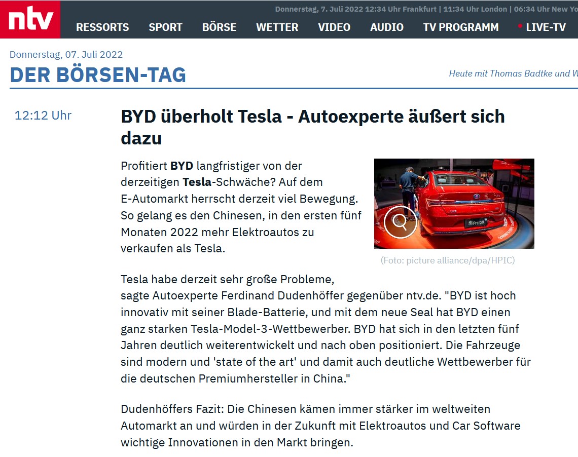 Auto- und Batterien-Herstellers BYD 1322878