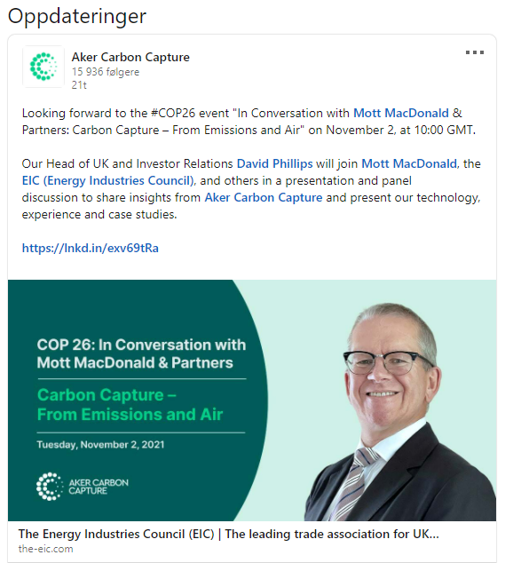 Aker Carbon Capture ASA für die Klimaziele 1281738