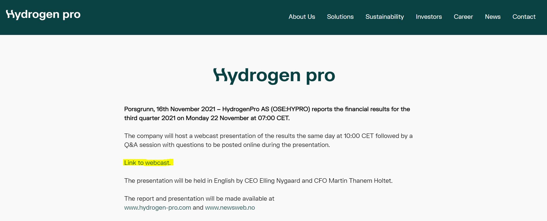 HydrogenPro der Player für Clean Energy, Norwegen 1284823