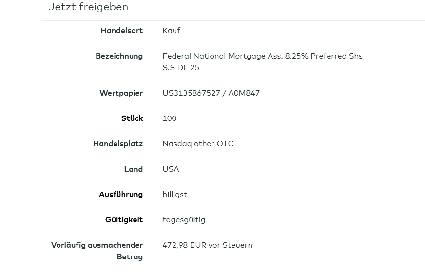 Fannie Mae - Chance auf Verdreifachung bis Juli 1243906