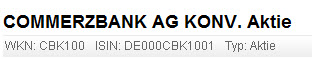 COMMERZBANK kaufen Kz. 28 € 599622