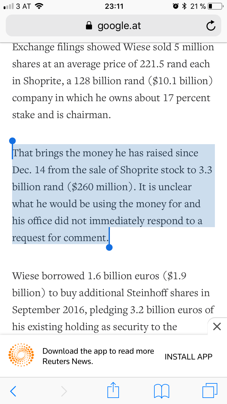 Steinhoff International Holdings N.V. 1049178