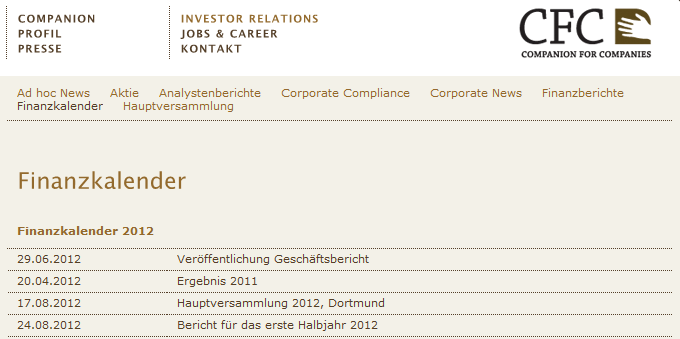 Aus CFC Industriebeteiligungen AG wird Berndes AG 518370