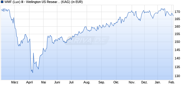 Performance des WMF (Lux) III - Wellington US Research Equity USD G Ac (WKN 661711, ISIN LU0050381978)