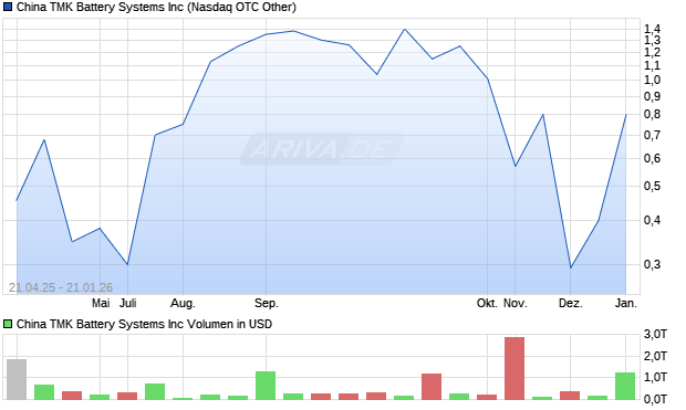 China TMK Battery Systems Aktie Chart