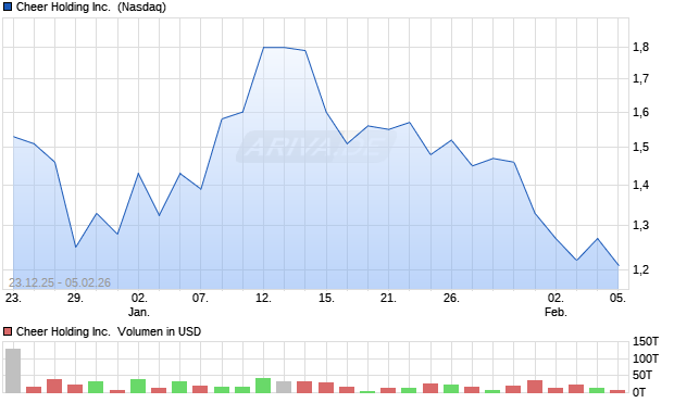 Cheer Holding Aktie Chart