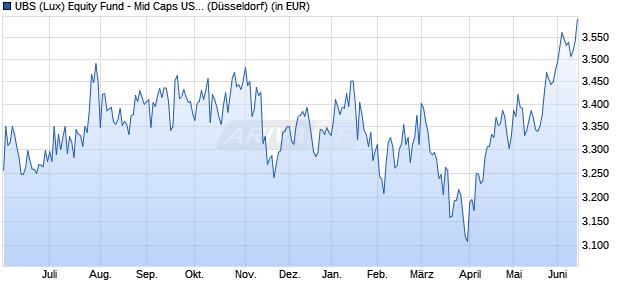 Performance des UBS (Lux) Equity Fund - Mid Caps USA (USD) P-acc (WKN 974186, ISIN LU0049842262)