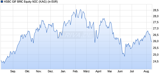 Performance des HSBC GIF BRIC Equity M2C (WKN A0D85R, ISIN LU0214875030)