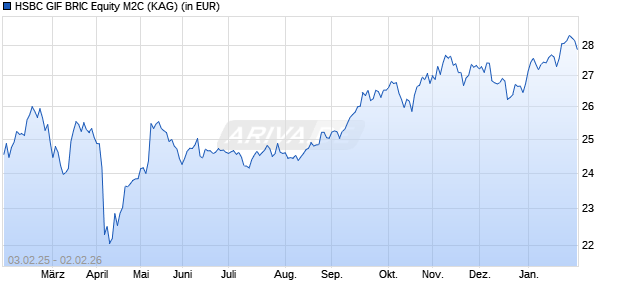 Performance des HSBC GIF BRIC Equity M2C (WKN A0D85R, ISIN LU0214875030)