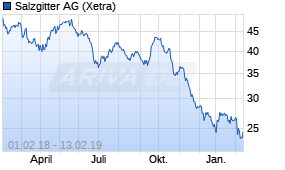 Jahreschart der Salzgitter-Aktie, Stand 13.02.2019