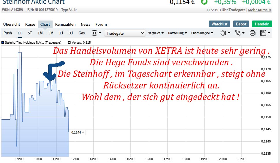 STEINHOFF International an die Tickers 1105165